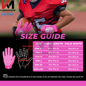 Gants de football américain personnalisés OEM, pour l'entraînement, avec logo de marque privée, vente en gros, approvisionnement en vrac pour les marques sportives et les détaillants - Product Image 4