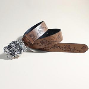 Cinturón de PU con Diseño Retro Bohemio Occidental para Mujer, Nuevo Diseño de Nicho en AliExpress - Product Image 5