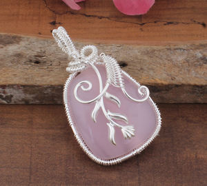 <b>Rose</b> <b>Quartz</b> Cushion Pendant <b>Necklace</b> 925 Sterling Silver Gemstone Jewelry Chain Platinum Plated Unisex Vintage Anniversary Gift - Product Image 4