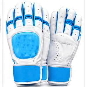 Gants de frappeur de baseball et de softball en cuir personnalisés professionnels à manchette longue avec fermeture auto-agrippante et conception ambidextre - Product Image 5