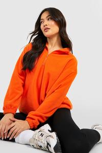 Sweat-shirt demi-zip en micro polaire pour femme, coupe décontractée, pull décontracté, fournisseur d'articles de vêtements OEM en gros, sweats à capuche pour femme - Product Image 3