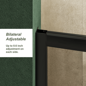 Porta Doccia Scorrevole Singola 48 Pollici L x 72 Pollici A, Vetro Temperato Trasparente Spessore 1/5 Pollici con Maniglia in Acciaio Inox Colore Nero - Product Image 4