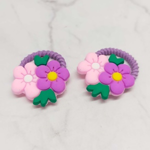 Colorful Plastic Decorative Floral Hair <b>Ties</b> for School Birthday Celebrations & More Occasions - Product Image 2
