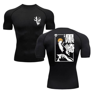 Camiseta de compresión de manga corta para hombre, totalmente estampada, para MMA y grappling, OEM, personalizada, que absorbe la humedad, de poliéster y spandex. - Product Image 3