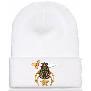 Shriner's Masonic Winter Hat Black Green White Beanie Cap Shriners Freemasons High Quality Wholesale Customized Knitted Beanies - Product Image 5