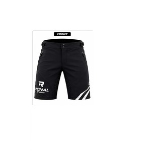 Shorts BMX RONAL SPORTS unisexe noir à séchage rapide en toile pour le cyclisme, coupe ample, longueur courte, logo personnalisé pour adulte - Product Image 1
