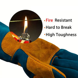 Guantes de soldadura de cuero protectores hasta la muñeca, guantes de seguridad TIG/MIG con pantalla táctil para uso en exteriores, guantes de soldadura en venta - Product Image 4