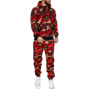 Chándal con capucha de camuflaje para hombre, sudadera con cremallera completa y pantalones, ropa informal de otoño, material transpirable de poliéster y algodón - Product Image 3