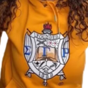 เสื้อฮู้ด Sigma Gamma Rho Gold Crest SGRho พรีเมียม เสื้อผ้ากรีก สีน้ำเงินทอง เสื้อสเวตเชิ้ตแบบสวมหัวสำหรับชมรมนักศึกษา - Product Image 4