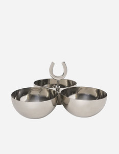 Plat de service à 3 compartiments en métal, inspiré de l'écurie, pour collations, noix et apéritifs, pour la décoration de table - Product Image 4