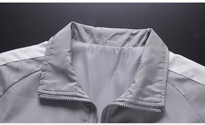 Ensemble de survêtement unisexe blanc avec bandes rouges, fermeture éclair intégrale, séchage rapide, style sportif, pour adulte, collection printemps - Product Image 5
