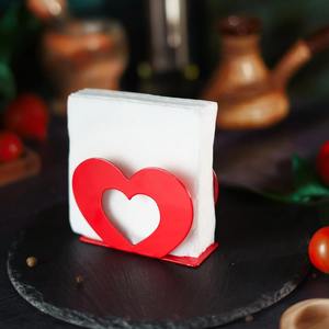 Porta Servilletas en Forma de Corazón Rojo para una Mesa Romántica, Cena de San Valentín, Cita Nocturna y Decoración de Aniversario, Venta al por Mayor desde India - Product Image 1