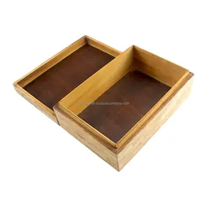 Increíble diseño de madera/incrustaciones joyero indio hecho a mano resina diseño joyero caja de almacenamiento en Color marrón - Product Image 1