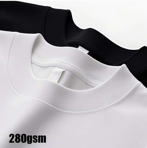Camiseta de Cuello Redondo para Hombre, 100% Algodón, 280 g/m², Corte Regular, Color Sólido, Estilo Casual, Tejido de Punto Jersey, Manga Corta, Antiencogimiento - Product Image 1