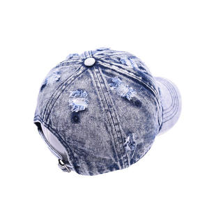 หมวกเบสบอลวินเทจขายส่ง หมวกเดนิมทรงแด๊ดแฮท หมวกแบบทำสีซีดและทำลายลุคแบบดิสเทรส หมวกเบสบอลผู้ชาย - Product Image 2