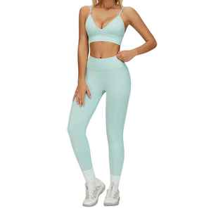 Custom Activewear Outfits Women Workout Clothing Long Sleeve Leggings Seamless Gym Fitness <b>Sets</b> <b>Yoga</b> <b>Set</b> - Product Image 1