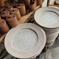 Assiettes de service en bambou de haute qualité, faites à la main, peintes à la main, style zen asiatique, non toxiques, écologiques pour les mariages, quantité minimale de commande >10
