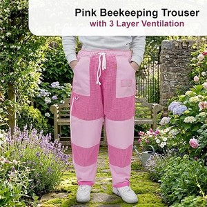 Pantalon de combinaison d'apiculture respirant en polyester de haute qualité avec fermeture éclair, coupe ample, manches blanches anti-piqûres et coutures surjetées - Product Image 6