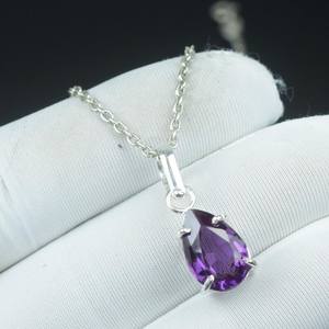 Colgante de Alexandrita con Corte Pera que Cambia de Color, Collar de Plata de Ley 925, Regalo Sorpresa para Mujer - Product Image 4