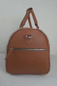 Bolsa de Viaje de Fin de Semana de Cuero Genuino de Alta Calidad con Cierre de Cremallera, Modelo LHODB-0125 - Product Image 2