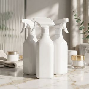 Botella de Spray Blanca PET de 500 ml Cuadrada y Ovalada con Bomba de Gatillo para Limpieza y Uso Cosmético, Capacidad Personalizable, Fabricante de Vietnam - Product Image 3