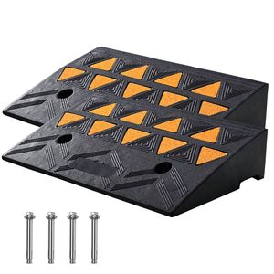 Set di 2 Rampe in Gomma per Marciapiedi, Altezza 4,3 Pollici, Capacità 33069 Libbre/15 Tonnellate, Rampe Stabili per Vialetti - Product Image 1