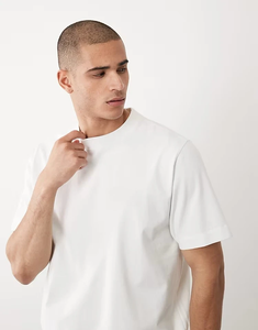 T-shirt homme coupe ample en coton épais délavé style vintage, épaules tombantes, imprimé graphique, style urbain - Product Image 3