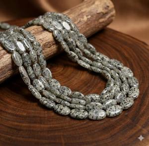 Perles en quartz rutilé ovales de 12x8mm de qualité supérieure en gros, perles grises en vrac pour la fabrication de bijoux DIY Beadsnfashion SP-2104 - Product Image 3