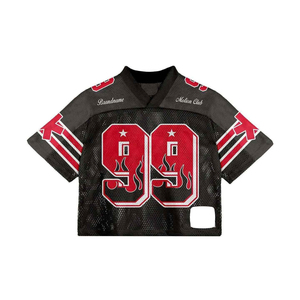 Camisetas de Fútbol Americanas Vintage Personalizadas, Estilo Francés, Tejido de Malla, Corte Holgado, Unisex, Antibacterianas - Product Image 2