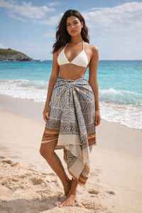 Robe d'été pour femme, tenue de plage, lavable, imprimée, sans manches, taille unique, 100% coton, robes de plage pour femme - Product Image 2