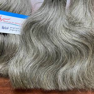 Cabello Gris Natural Virgen 100% Crudo de un Solo Donante, Sin Procesar, Cutículas Alineadas, Gris Sal y Pimienta, Cabello Tejido en Trama, Precio al por Mayor10 - Product Image 2