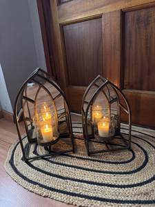 Portavelas de Hierro con Asa y Cristal Transparente para Decoración Navideña del Hogar - Product Image 5