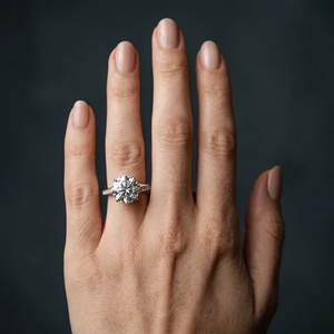 Man Made <b>Diamond</b> <b>Ring</b> 1.50 Ct VVS2 Clarity F Color IGI Certified <b>Diamonds</b> Solitaire Accent <b>Diamond</b> <b>Ring</b> 10K White Gold Classic - Product Image 2