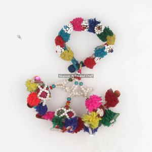 Pulseras Gitanas Antiguas Auténticas, Pulsera Bohemia Banjara Kutch, Brazalete Tribal Banjara Auténtico, Tobillera con Borlas para Danza del Vientre - Product Image 5
