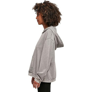 Women's Casual Acid Wash Hooded Sweatshirts Custom Printed with Badge Front Logo Position Waterproof Wholesale Winter - Product Image 3
