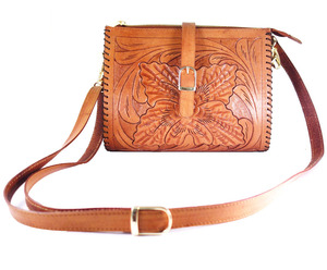 Bolso de Hombro de Cuero Vintage Hecho a Mano para Mujer, con Bordado, Casual y Elegante, con una Sola Correa, Forro de Algodón Genuino para el Verano - Product Image 1
