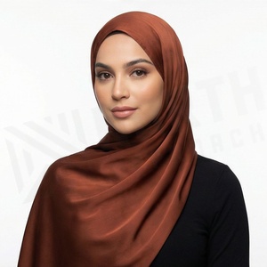 Hiyab de poliéster de color sólido para mujer, chifón suave al tacto, para uso diario, pañuelo étnico de Oriente Medio. - Product Image 5