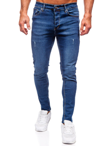 Jeans Ajustados de Mezclilla para Hombre, Cintura Media, Largos, Estilo Casual, Color Azul, Pantalones de Algodón para Primavera - Product Image 3
