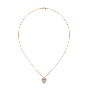 Collar con Colgante de Oro Rosa con Diamante Cultivado en Laboratorio, Joyería Fina para Mujer, Elegante Regalo de Aniversario y Boda - Product Image 3