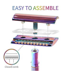 Maquinilla de Afeitar de Seguridad de Doble Filo de Acero Inoxidable Premium con Bajo MOQ, Herramienta de Afeitado Manual Reutilizable de Una Sola Cuchilla para Hombres, Maquinilla de Afeitar para Salón OEM - Product Image 2
