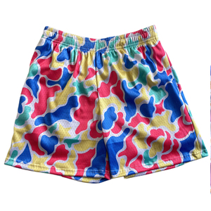 Shorts de basket-ball pour hommes en maille polyester de haute qualité, avec cordon de serrage, double couche, imprimés par sublimation, poches, motif camouflage. - Product Image 3