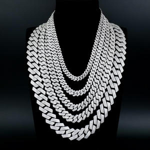Unisex 925 <b>Silver</b> Moissanite Chain Necklace Hiphop Link Everyday Wear Party Birthday Gift Sparkling Fine <b>Choker</b> Charm Jewelry - Product Image 1