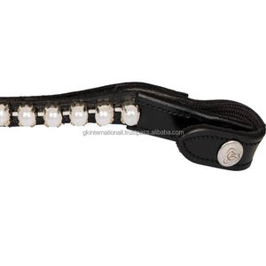 Bande de sourcils de cheval équestre en cuir léger de qualité supérieure avec cristaux personnalisés perles strass bande de sourcils en cuir - Product Image 6