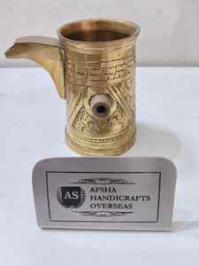 Cafetière turque, grecque, arabe en cuivre massif Copper Bull, pour cuisinière, Cezve Ibrik Briki avec poignée en bois - Product Image 3