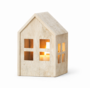 Hot Arrival Hut Shaped Design Wooden Lantern Home Decoration Candle Holder Vintage Design Look Table <b>top</b> Living Room Decor - Product Image 6