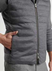 Gilet matelassé gris imperméable à col montant zippé léger sans manches pour homme ODM - Product Image 5