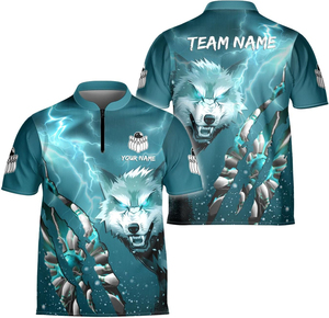 เสื้อโบว์ลิ่งโลโก้ขนาดสั่งทำพิเศษ พิมพ์ลายแบบซับลิเมชั่นเต็มตัว ดีไซน์ส่วนตัว โพลีเอสเตอร์ 100% ยืดได้สี่ทิศทาง สวมใส่สบาย - Product Image 1