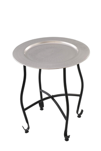 Table d'appoint ronde en métal de luxe avec pieds en fer courbés, table basse décorative pour le salon et la chambre à coucher - Product Image 3