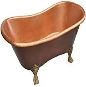 อ่างอาบน้ำทองแดงแบบตั้งพื้นทรงวงรี ขาตั้งแบบคลาสสิก สีน้ำตาล สำหรับบ้าน โรงแรม ห้องน้ำ - Product Image 5
