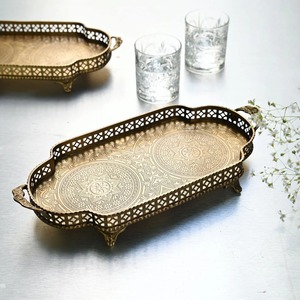 Gold Pure Brass Etched <b>Tray</b> Serving <b>Tray</b> <b>Table</b> Home Decor Decorative Handle Farmhouse Wedding Decor <b>Tray</b> - Product Image 5
